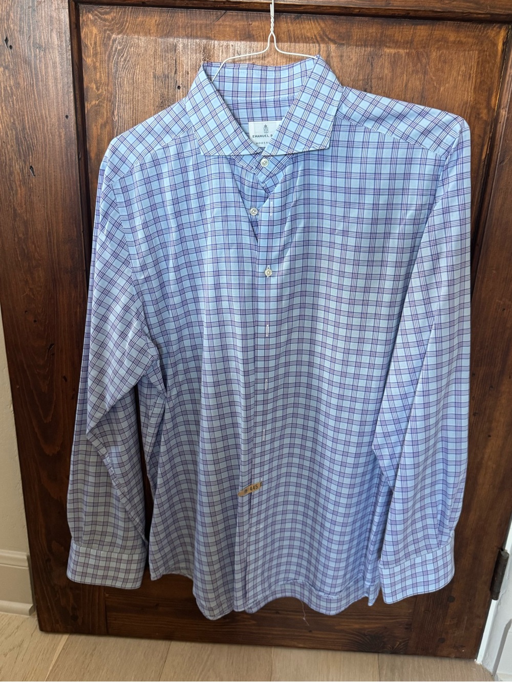 EMANUEL BERG  Men’s Blue Plaid  Shirt